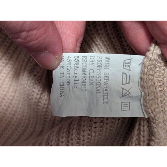 Beige Little Girls Size Youth Large Open Front Long Sleeve Cardigan - Picture 4 of 7